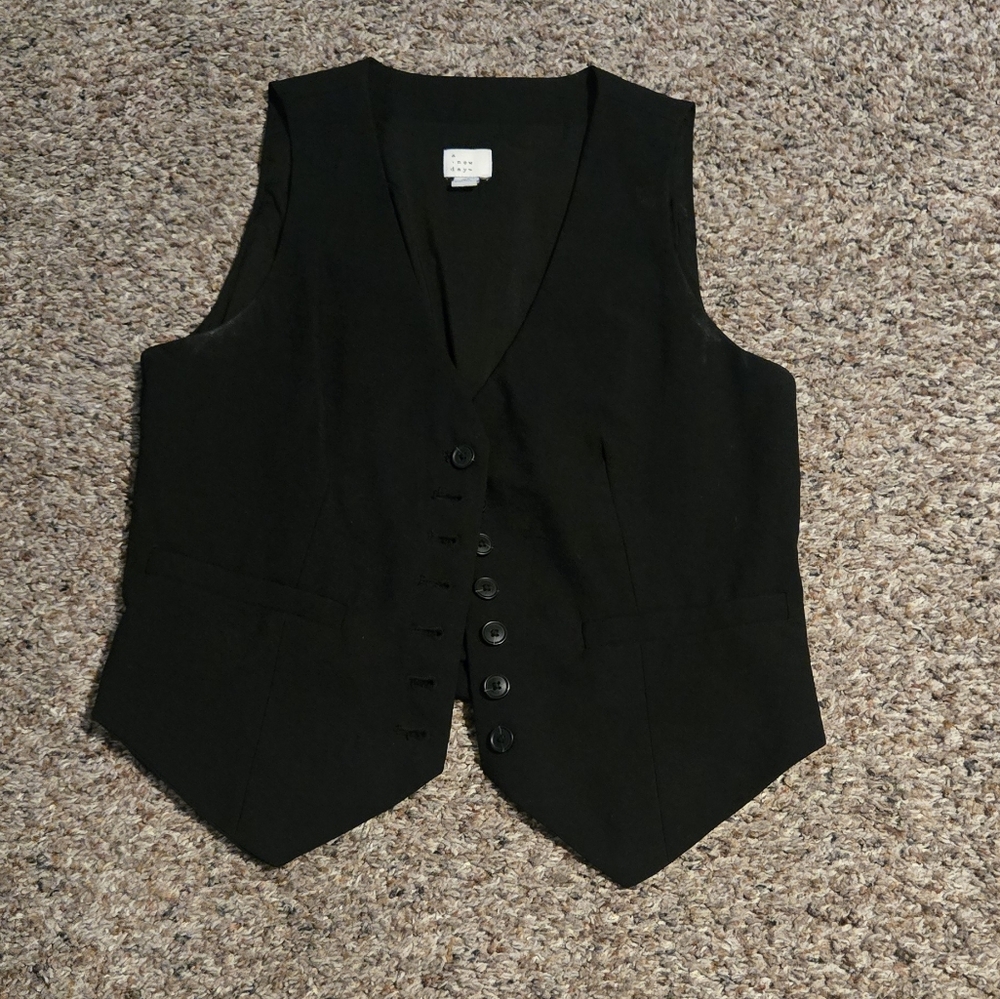 Black Button-Up Vest